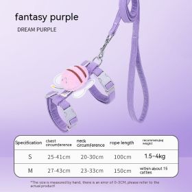 Adjustable Pet Cat Gradient Color Hand Holding Rope (Option: Little Bee Style Dream Purple-M)