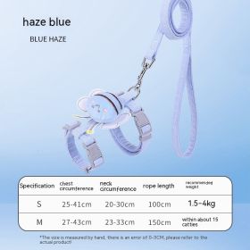 Adjustable Pet Cat Gradient Color Hand Holding Rope (Option: Little Bee Style Haze Blue-M)