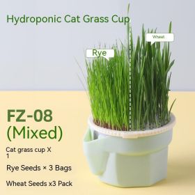 Cat Grass Cup Soilless Hydroponic Seed Spit Hair Ball Snacks (Option: Cat Grass Cup 3 Wheat 3 Rye)