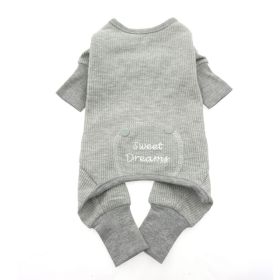 Sweet Dreams Thermal Dog Pajamas - Alloy Gray (size: X-Small)