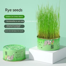 Cat Grass Cup Soilless Hydroponic Seed Spit Hair Ball Snacks (Option: Cat Grass Can Rye Seeds)
