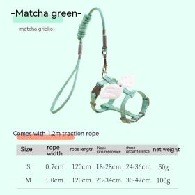 Adjustable Pet Cat Gradient Color Hand Holding Rope (Option: Green With Wings-M)