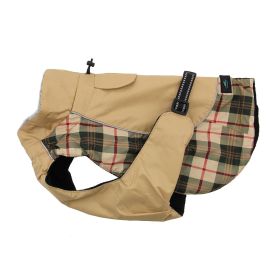 Alpine All-Weather Dog Coat - Beige Plaid (size: 3X-Large)