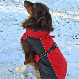 Alpine All-Weather Dog Coat - Red and Black (size: X-Large)