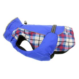 Alpine All-Weather Dog Coat - Royal Blue Plaid (size: 3X-Large)