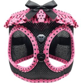 American River Choke Free Dog Harness Polka Dot Collection - Hot Pink and Black Polka Dot (size: X-Large)