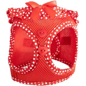 American River Choke Free Dog Harness Polka Dot Collection - Red Polka Dot (size: X-Large)