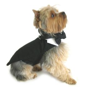 Black Dog Harness Tuxedo w/Tails, Bow Tie, and Cotton Collar (size: XXX-Large)