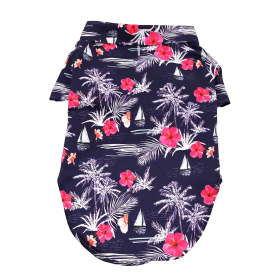 Hawaiian Camp Shirt - Moonlight Sails (size: large)