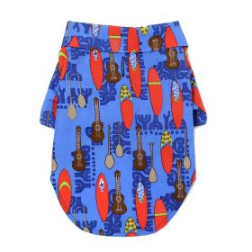 Hawaiian Camp Shirt - Ukuleles and Surfboards (size: large)
