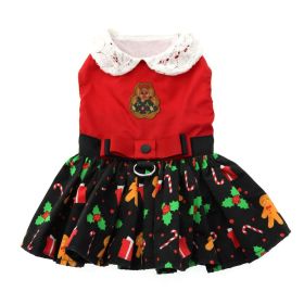 Holiday Dog Harness Dress - Gingerbread (size: X-Large)
