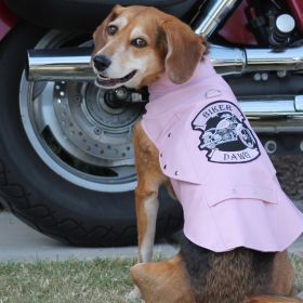 Biker Dawg Motorcycle Dog Jacket - Pink (size: X-Large)