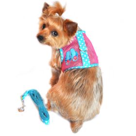 Cool Mesh Dog Harness Under the Sea Collection - Pink and Blue Flip Flop (size: large)
