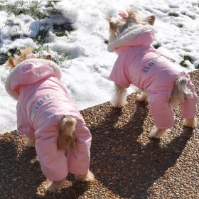 Ruffin It Dog Snowsuit Harness - Pink (size: medium)