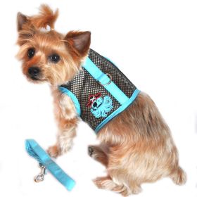 Cool Mesh Dog Harness Under the Sea Collection - Pirate Octopus Blue and Black (size: small)