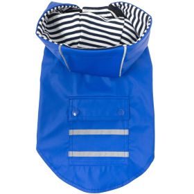 Slicker Raincoat with Striped Lining - Cobalt Blue (size: small)