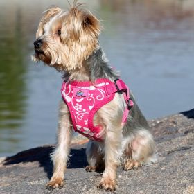 Wrap and Snap Choke Free Dog Harness by Doggie Design - Pink Hibiscus (size: small)