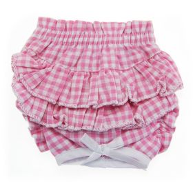 Ruffled Pink Gingham Dog Panties (size: medium)