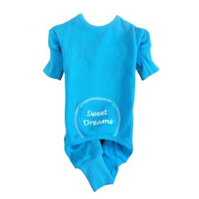 Sweet Dreams Thermal Dog Pajamas - Blue (size: medium)