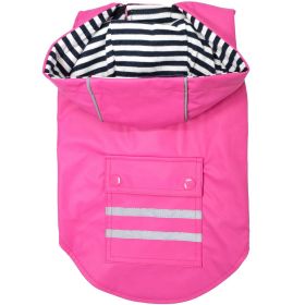 Slicker Raincoat with Striped Lining - Raspberry Pink (size: X-Small)